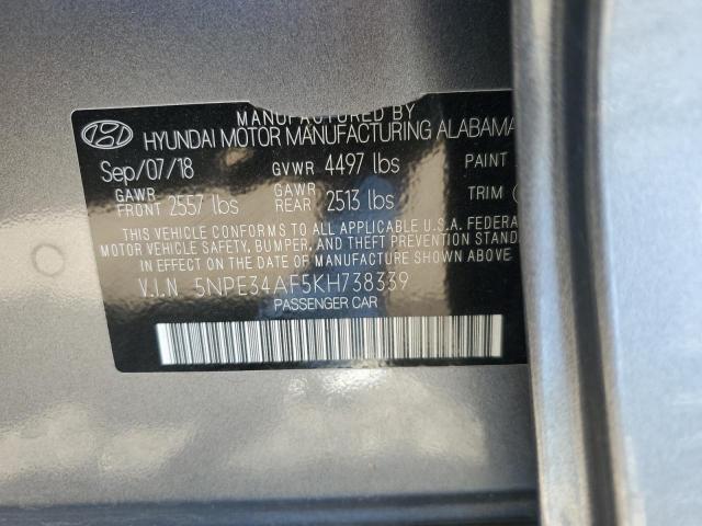 5NPE34AF5KH738339 - 2019 HYUNDAI SONATA LIMITED GRAY photo 13