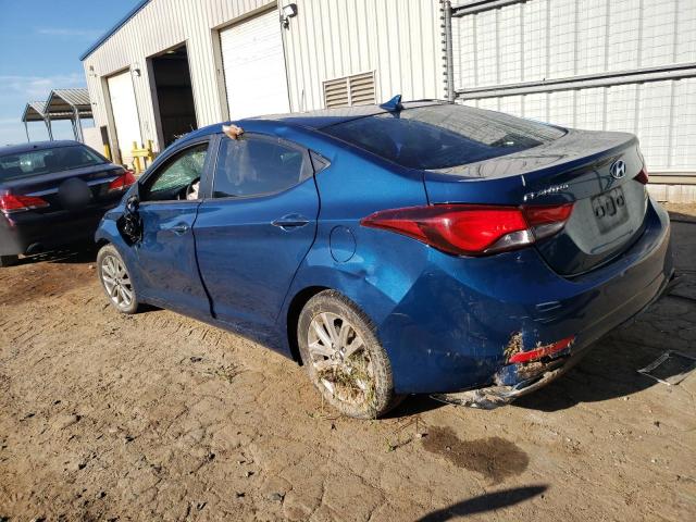 KMHDH4AE9EU145951 - 2014 HYUNDAI ELANTRA SE BLUE photo 2