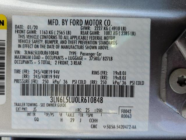 3LN6L5LU0LR610848 - 2020 LINCOLN MKZ RESERVE 银色 照片 12