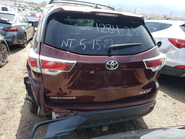 5TDJKRFH2ES010940 - 2014 TOYOTA HIGHLANDER XLE Կարմիր լուսանկար 6