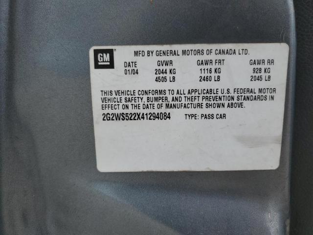 2G2WS522X41294084 - 2004 PONTIAC GRAND PRIX GT2 ნაცრისფერი ფოტო 12