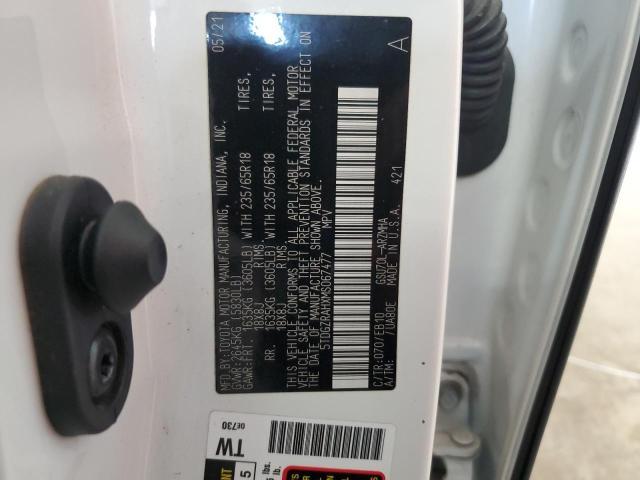 5TDGZRAHXMS067477 - 2021 TOYOTA HIGHLANDER XLE WHITE photo 13