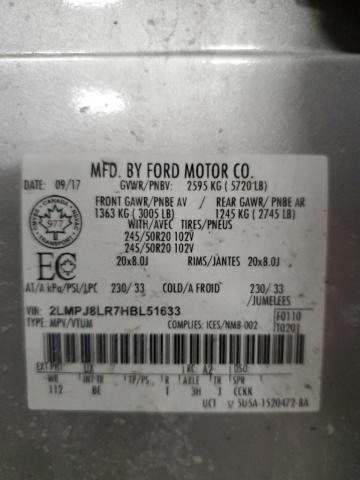 2LMPJ8LR7HBL51633 - 2017 LINCOLN MKX RESERVE Արծաթագույն լուսանկար 14