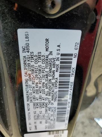 5TETX22N47Z375428 - 2007 TOYOTA TACOMA ACCESS CAB შავი ფოტო 13