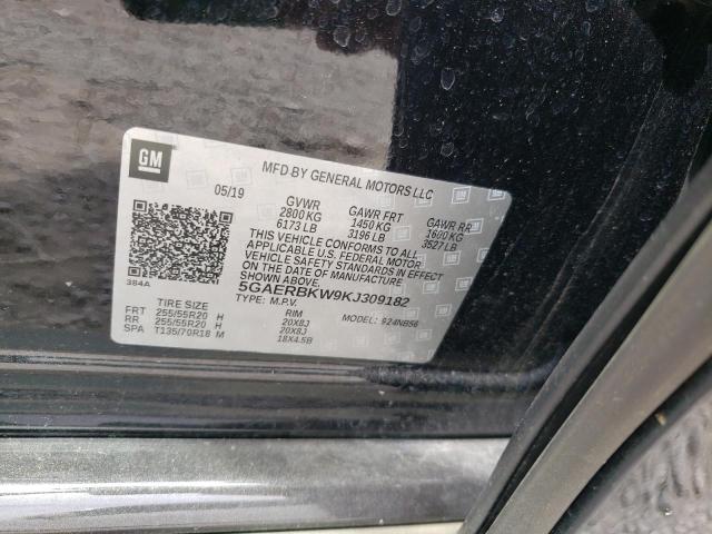 5GAERBKW9KJ309182 - 2019 BUICK ENCLAVE ESSENCE 黑色 照片 12