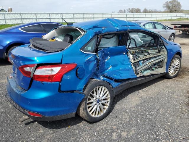 1FAHP3H29CL299308 - 2012 FORD FOCUS SEL BLUE photo 3