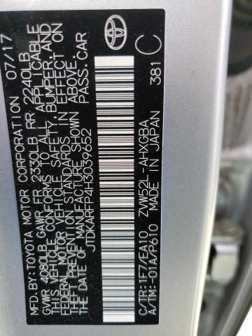 JTDKARFP4H3039652 - 2017 TOYOTA PRIUS PRIM Silber Foto 13