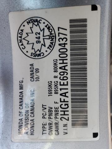 2HGFA1E69AH004377 - 2010 HONDA CIVIC LX-S SILVER photo 13