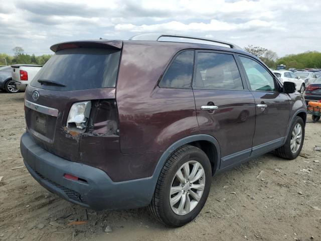 5XYKU4A21BG031873 - 2011 KIA SORENTO EX BURGUNDY photo 3