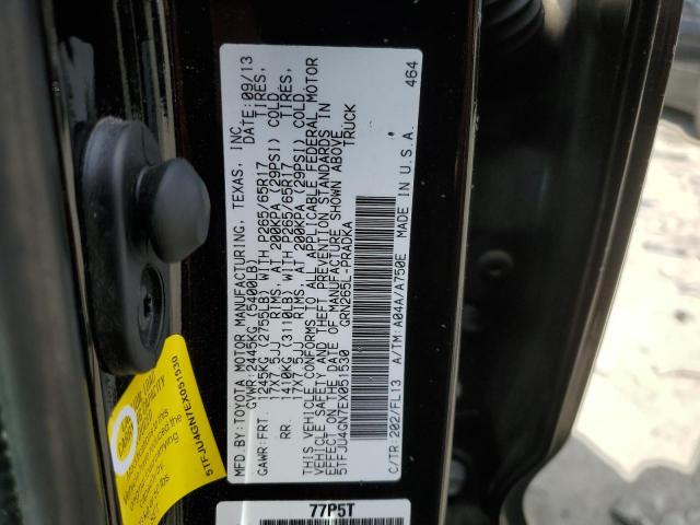 5TFJU4GN7EX051530 - 2014 TOYOTA TACOMA DOUBLE CAB PRERUNNER BLACK photo 12