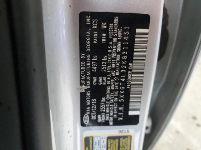 5XXGT4L32KG311451 - 2019 KIA OPTIMA LX Argent photo 12