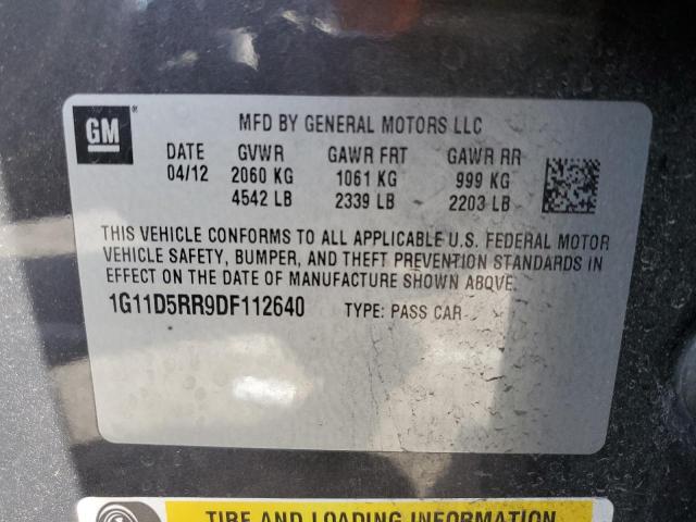 1G11D5RR9DF112640 - 2013 CHEVROLET MALIBU 1LT 灰色 照片 12