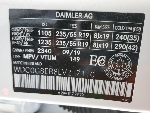 WDC0G8EB8LV217110 - 2020 MERCEDES-BENZ GLC 300 4MATIC WHITE photo 13