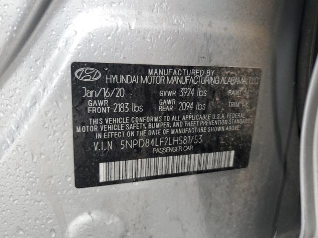 5NPD84LF2LH581753 - 2020 HYUNDAI ELANTRA SEL SILVER photo 12