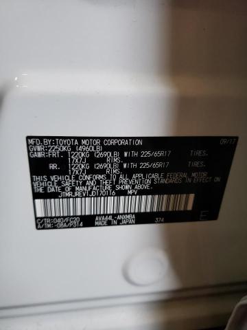 JTMRJREV1JD170116 - 2018 TOYOTA RAV4 HV LE WHITE photo 14