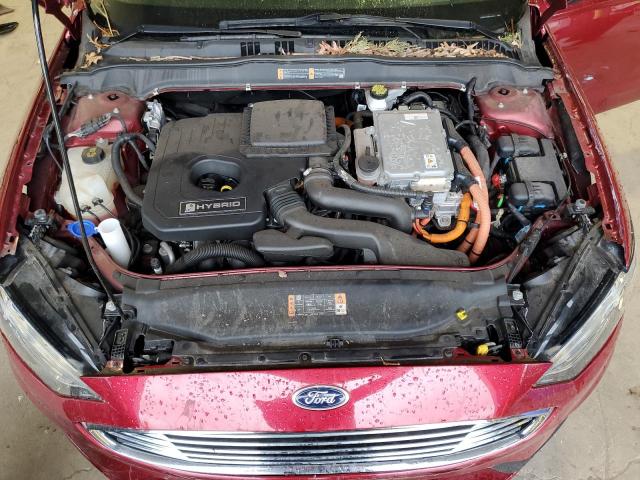 3FA6P0LU0KR158741 - 2019 FORD FUSION SE RED photo 11