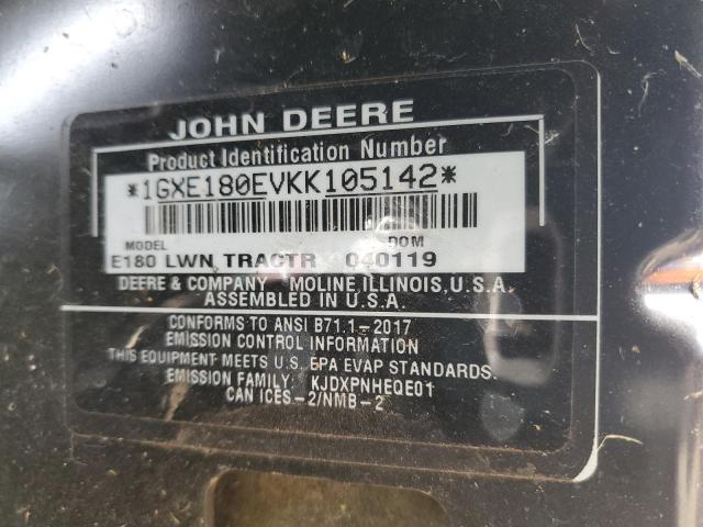 1GXE180EVKK105142 - 2020 JOHN DEERE MOWER GREEN photo 10