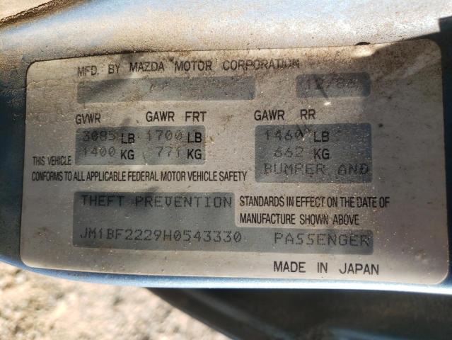 JM1BF2229H0543330 - 1987 MAZDA 323 BLUE photo 12