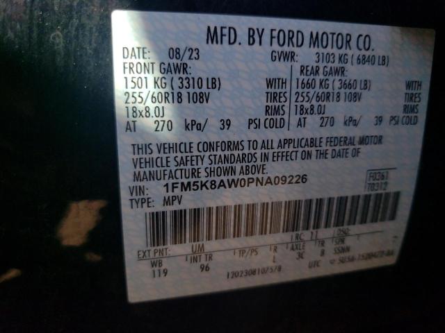 1FM5K8AW0PNA09226 - 2023 FORD EXPLORER POLICE INTERCEPTOR 黑色 照片 14