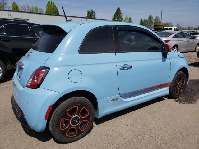 3C3CFFGE0FT549696 - 2015 FIAT 500 ELECTRIC BLUE photo 3