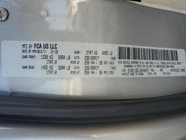 2C4RC1BG7JR246372 - 2018 CHRYSLER PACIFICA TOURING L SILVER photo 14