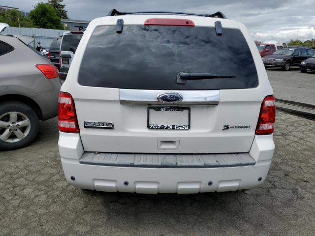 1FMCU4K36AKC15304 - 2010 FORD ESCAPE HYBRID WHITE photo 6