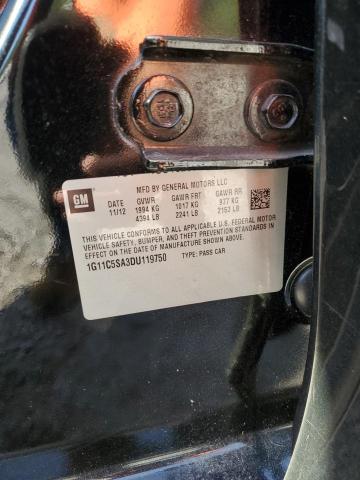 1G11C5SA3DU119750 - 2013 CHEVROLET MALIBU 1LT 黑色 照片 12