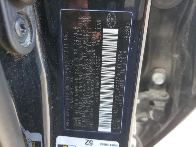 4T1G11AK5PU750767 - 2023 TOYOTA CAMRY SE NIGHT SHADE BLACK photo 12