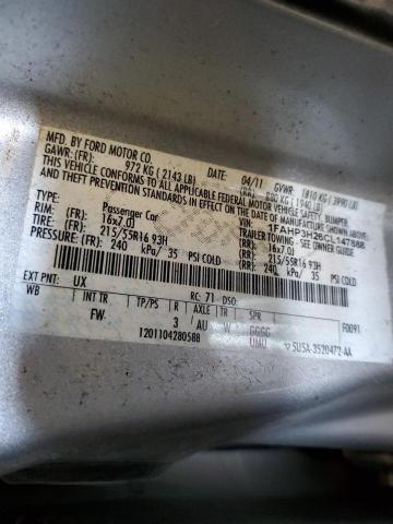 1FAHP3H26CL147888 - 2012 FORD FOCUS SEL SILVER photo 12