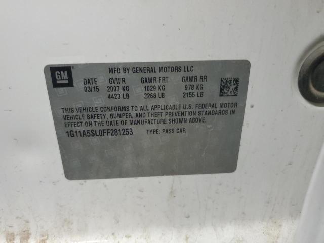 1G11A5SL0FF281253 - 2015 CHEVROLET MALIBU LS WHITE photo 12