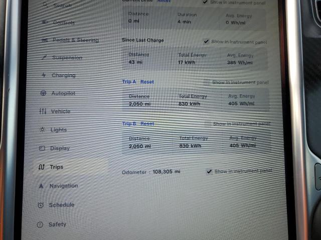 5YJSA1E48FF112868 - 2015 TESLA MODEL S Մոխրագույն լուսանկար 9