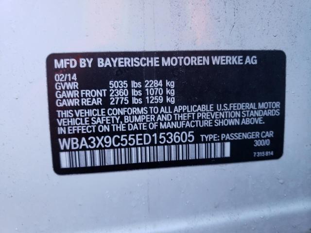 WBA3X9C55ED153605 - 2014 BMW 335 XIGT WHITE photo 13