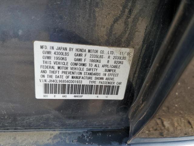 JH4CL96856C001933 - 2006 ACURA TSX GRAY photo 12