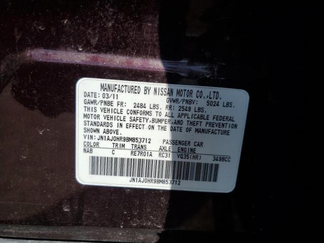 JN1AJ0HR9BM853712 - 2011 INFINITI EX35 BASE 红色 照片 13