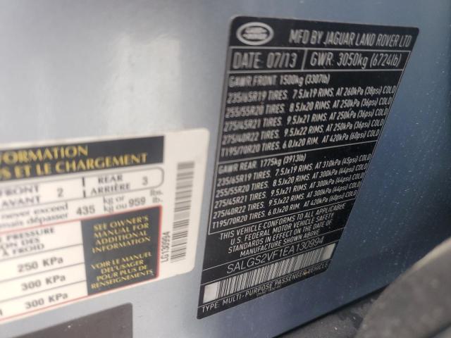 SALGS2VF1EA130994 - 2014 LAND ROVER RANGE ROVE HSE BLUE photo 13