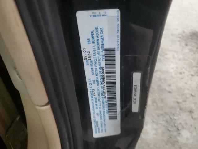 3VWDC21V72M803609 - 2002 VOLKSWAGEN CABRIO GLX 黑色 照片 12