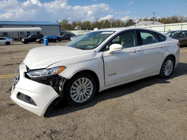 3FA6P0LU2ER348741 - 2014 FORD FUSION SE HYBRID WHITE photo 1