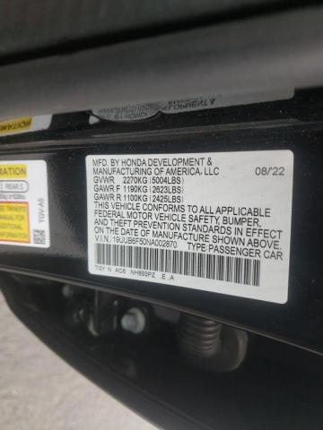 19UUB6F50NA002870 - 2022 ACURA TLX TECH A BLACK photo 12