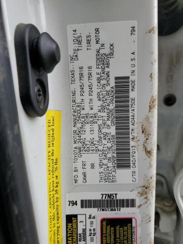 5TFJU4GN9FX070498 - 2015 TOYOTA TACOMA DOUBLE CAB PRERUNNER WHITE photo 12