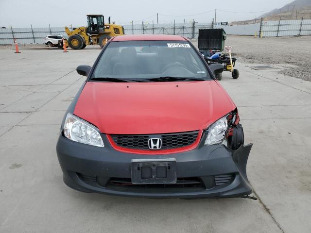 1HGEM22105L008523 - 2005 HONDA CIVIC DX VP RED photo 5