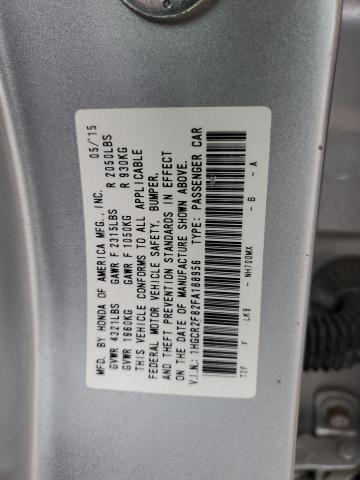 1HGCR2F82FA188956 - 2015 HONDA ACCORD EXL SILVER photo 12