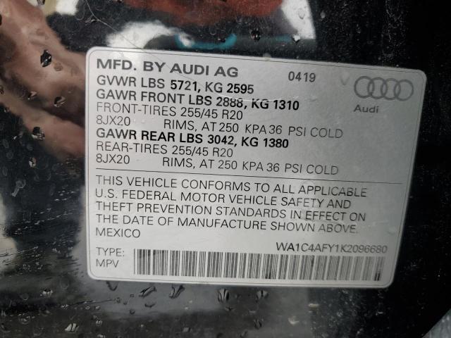 WA1C4AFY1K2096680 - 2019 AUDI SQ5 PRESTIGE BLACK photo 13