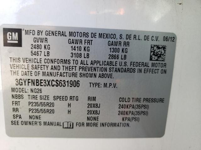 3GYFNBE3XCS631906 - 2012 CADILLAC SRX PERFORMANCE COLLECTION WHITE photo 14