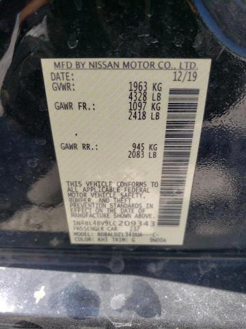 1N4BL4BV9LC209343 - 2020 NISSAN ALTIMA S BLACK photo 13