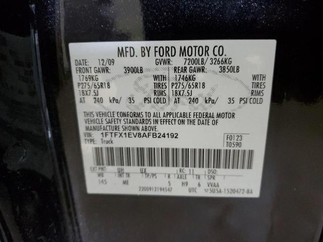 1FTFX1EV8AFB24192 - 2010 FORD F150 SUPER CAB BLACK photo 12