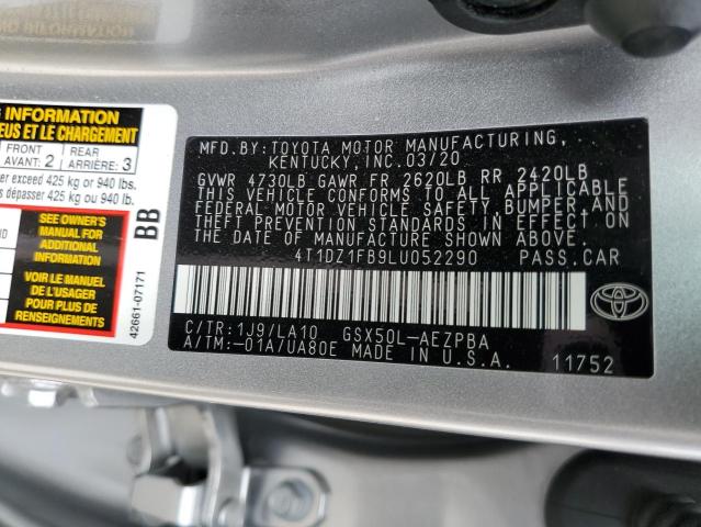 4T1DZ1FB9LU052290 - 2020 TOYOTA AVALON LIMITED SILVER photo 13