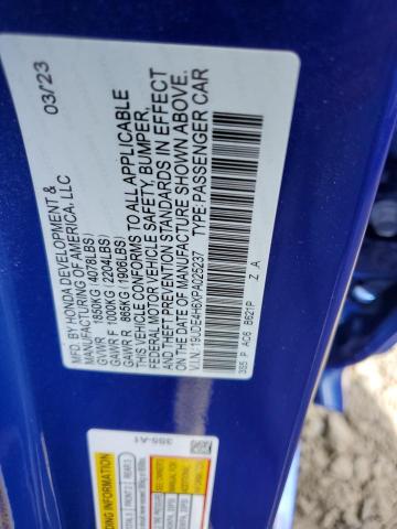 19UDE4H6XPA025237 - 2023 ACURA INTEGRA A-SPEC TECH BLUE photo 12