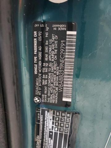 WBABB2319NEC29791 - 1992 BMW 325 IC AUTOMATIC 青色 照片 12