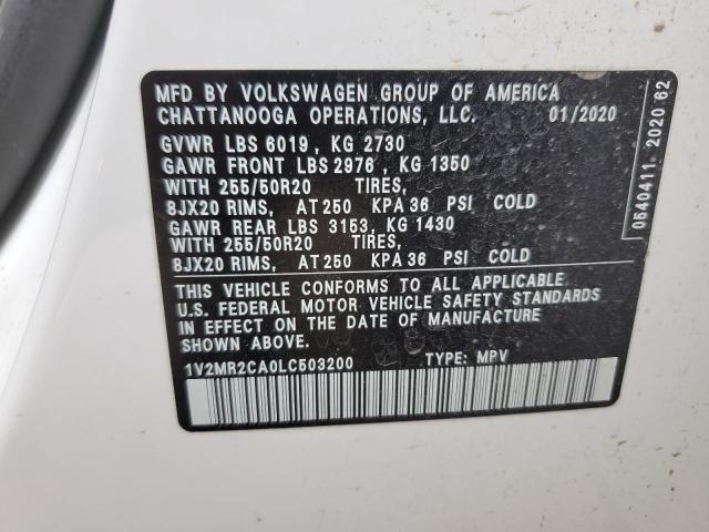 1V2MR2CA0LC503200 - 2020 VOLKSWAGEN ATLAS SEL 白色 照片 14