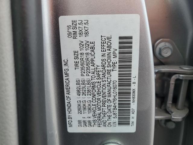 5J8TB4H76HL016070 - 2017 ACURA RDX ADVANCE SILVER photo 13